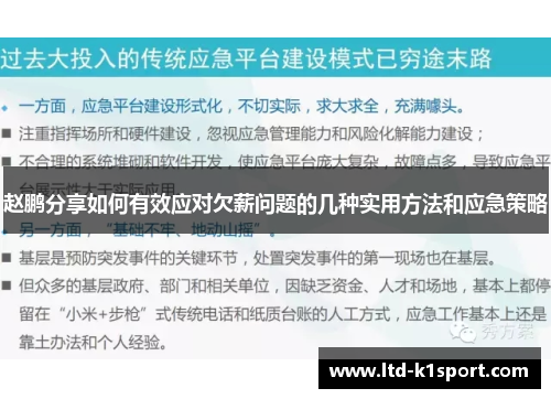赵鹏分享如何有效应对欠薪问题的几种实用方法和应急策略